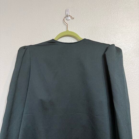Express Green Long Sleeve Faux Wrap Blouse Sz L - Picture 7 of 11